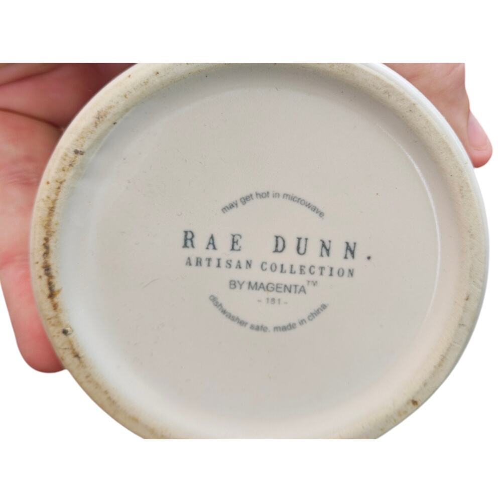 Rae Dunn Honey Pot Sugar Bowl Set Ceramic Wooden Lids Dipper Spoon Farmhouse LL - Picture 3 of 5
